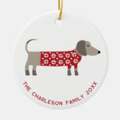 Gepersonaliseerde Dachshund Dog Fun Keramisch Ornament (Voorkant)