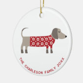 Gepersonaliseerde Dachshund Dog Fun Keramisch Ornament (Links)