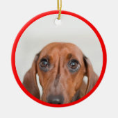 Gepersonaliseerde Dachshund Fotojaar Keramisch Ornament (Voorkant)