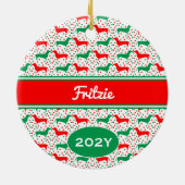 Gepersonaliseerde Dachshund Fotojaar Keramisch Ornament (Achterkant)