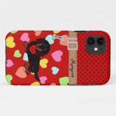 Gepersonaliseerde Dachshund Long Haire Black en Ta Case-Mate iPhone Case (Achterkant (horizontaal))