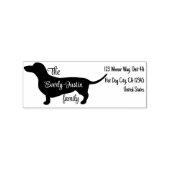 Gepersonaliseerde Dachshund Silhouet met Script Na Rubberstempel (Afrduk)