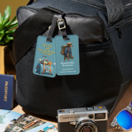 Gepersonaliseerde Dachshund Wandelaar + Hallo, ik  Bagagelabel