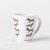 Gepersonaliseerde Dachshund Worst Hond Latte Mok (Rechterhoek)