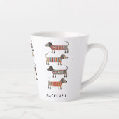 Gepersonaliseerde Dachshund Worst Hond Latte Mok (Rechts)