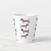Gepersonaliseerde Dachshund Worst Hond Latte Mok (Voorkant)