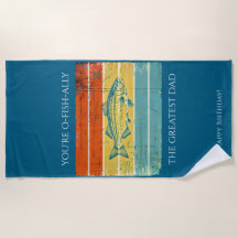Gepersonaliseerde Dad Beach Handdoek