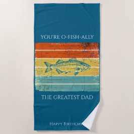 Gepersonaliseerde Dad Beach Handdoek