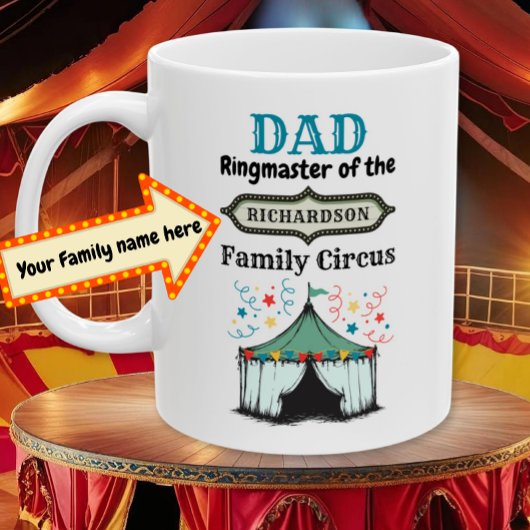 Gepersonaliseerde Dad Coffee Mok Circus Ringmaster