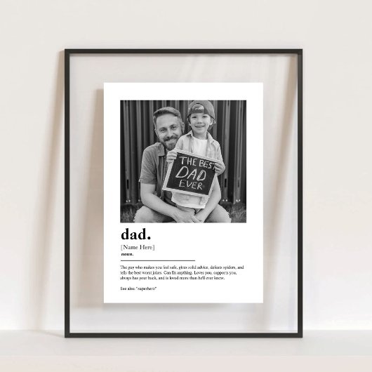 Gepersonaliseerde Dad Definition Print met Foto Gi Acryl Bord