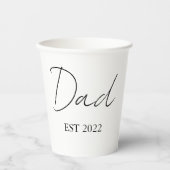 Gepersonaliseerde "Dad EST. XXXX" papierbeker Papieren Bekers (Voorkant)