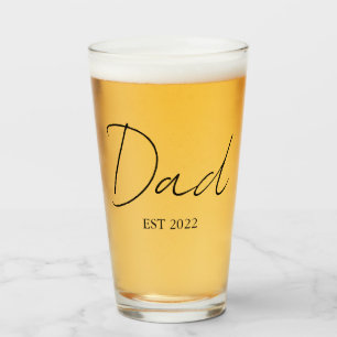 Gepersonaliseerde "Dad EST. [Year]" glazen beker