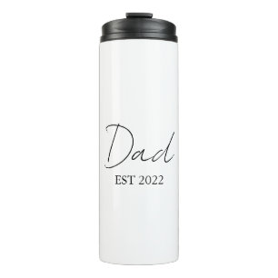 Gepersonaliseerde Dad EST. [Year] Thermal Tumbler Thermosbeker
