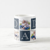 Gepersonaliseerde Dad Love 7 Fotocollage Koffiemok (Center)