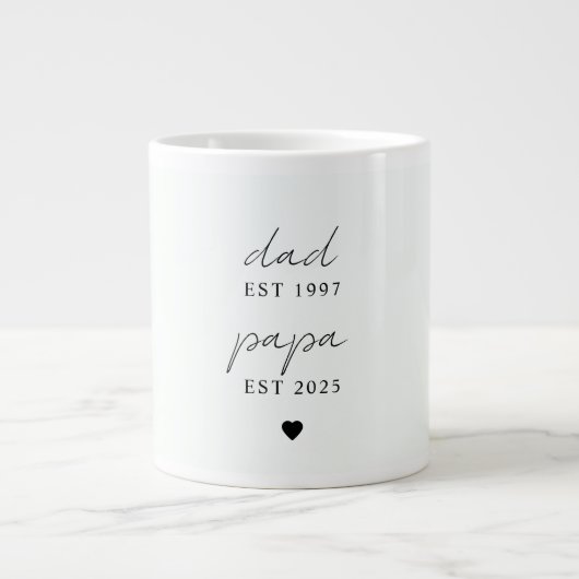 Gepersonaliseerde Dad & Papa EST Mok | Vaderdag (Voorkant)
