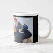 Gepersonaliseerde Dad Vaderdag Mannen Basic T-shir Grote Koffiekop (Rechts)