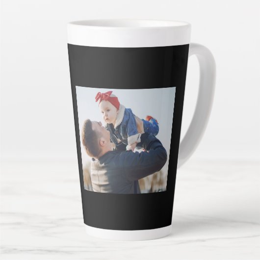 Gepersonaliseerde Dad Vaderdag Mannen Basic T-shir Latte Mok (Rechterhoek)