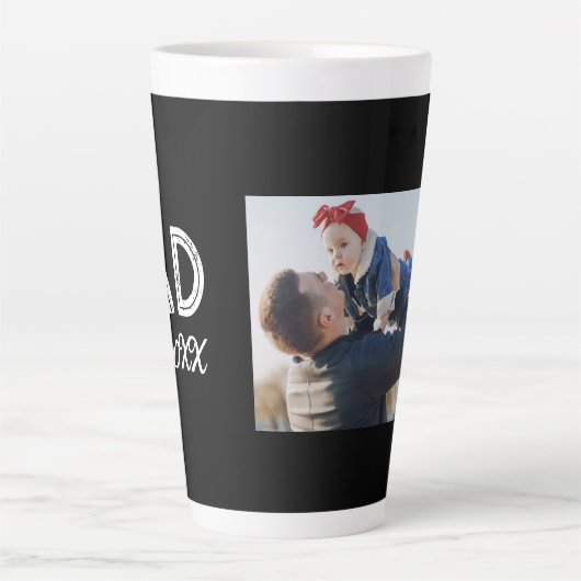 Gepersonaliseerde Dad Vaderdag Mannen Basic T-shir Latte Mok (Voorkant)