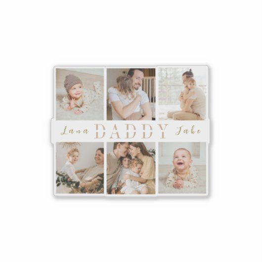 Gepersonaliseerde Daddy Custom-Cut Vinyl Sticker G (Voorkant)