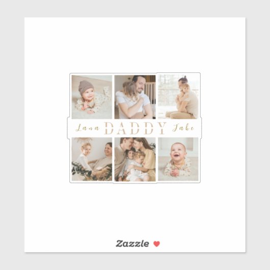 Gepersonaliseerde Daddy Custom-Cut Vinyl Sticker G (Vel)