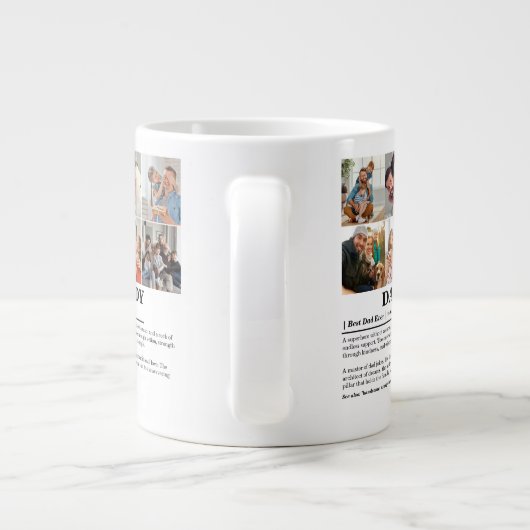 Gepersonaliseerde Daddy Definition 6 Fotocollage Grote Koffiekop (Achterkant)