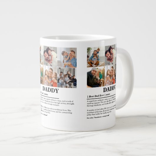 Gepersonaliseerde Daddy Definition 6 Fotocollage Grote Koffiekop (Voorkant rechts)
