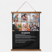 Gepersonaliseerde Daddy Definition 6 Fotocollage Hangend Wandkleed (Voorkant)