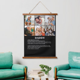 Gepersonaliseerde Daddy Definition 6 Fotocollage Hangend Wandkleed