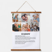 Gepersonaliseerde Daddy Definition 6 Fotocollage Hangend Wandkleed (Voorkant)