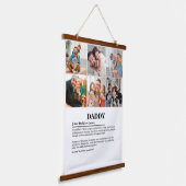 Gepersonaliseerde Daddy Definition 6 Fotocollage Hangend Wandkleed (Gebogen)