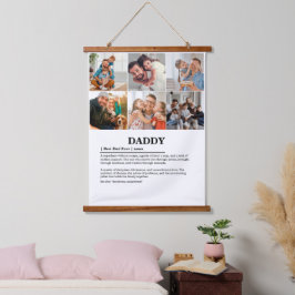 Gepersonaliseerde Daddy Definition 6 Fotocollage Hangend Wandkleed