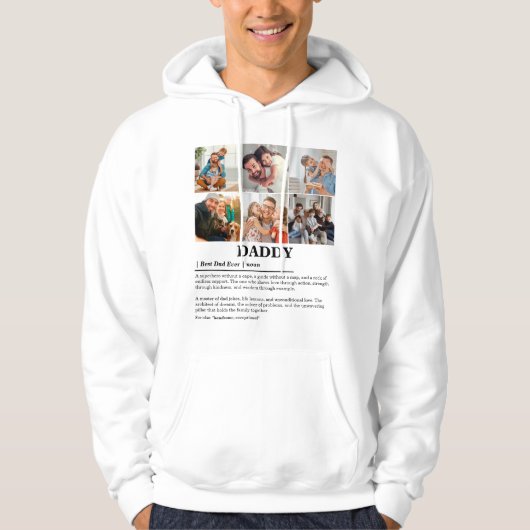 Gepersonaliseerde Daddy Definition 6 Fotocollage Hoodie (Voorkant)