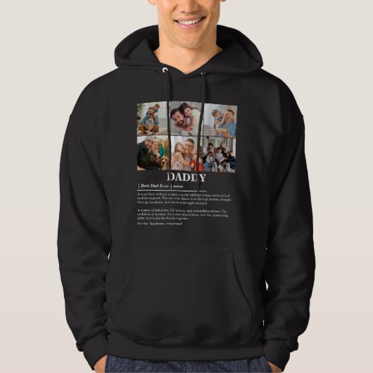 Gepersonaliseerde Daddy Definition 6 Fotocollage Hoodie (Voorkant)
