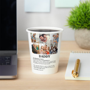 Gepersonaliseerde Daddy Definition 6 Fotocollage Papieren Bekers