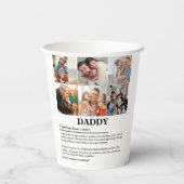 Gepersonaliseerde Daddy Definition 6 Fotocollage Papieren Bekers (Achterkant)