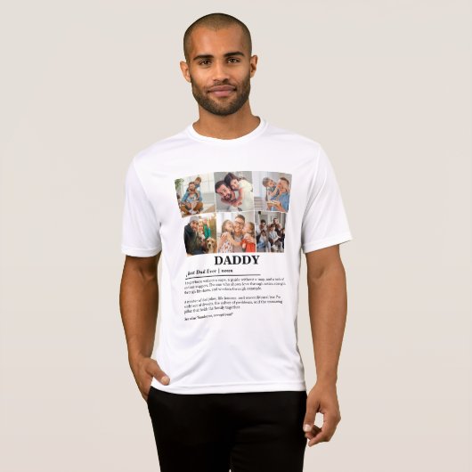 Gepersonaliseerde Daddy Definition 6 Fotocollage T-shirt (Voorkant volledig)