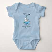 Gepersonaliseerde Daddy's Lil' Sailor Sailboat Bab