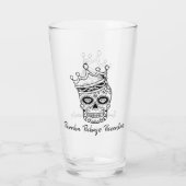 Gepersonaliseerde Dag van de Dode Calavera Toast Glas (Achterkant)