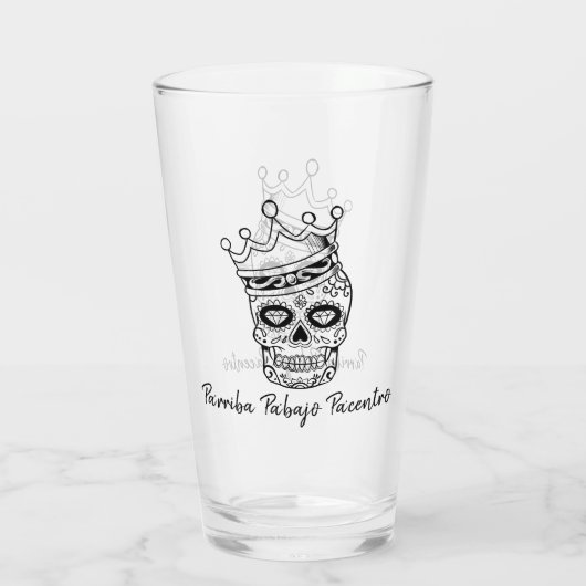 Gepersonaliseerde Dag van de Dode Calavera Toast Glas (Achterkant)