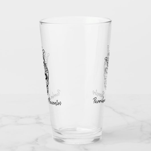 Gepersonaliseerde Dag van de Dode Calavera Toast Glas (Links)