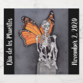 Gepersonaliseerde Dag van het Dode Halloween Skele Bier Etiket (Enkel label)