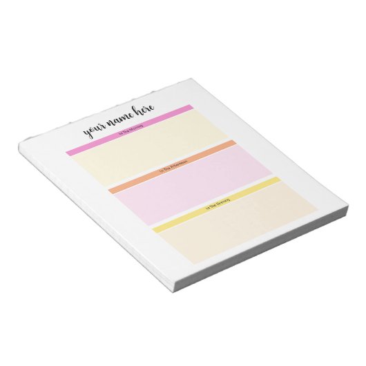 Gepersonaliseerde dagelijkse routine Notitieblok v (Schuin)