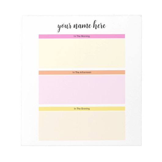 Gepersonaliseerde dagelijkse routine Notitieblok v (Voorkant)