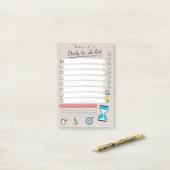 Gepersonaliseerde dagelijkse to-do lijst post-it® notes (Op bureau)