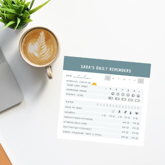 Gepersonaliseerde dagelijkse zelfzorg inchecken AD Post-it® Notes