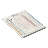Gepersonaliseerde dagplanner met pastel penseelstr notitieblok (Schuin)