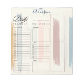 Gepersonaliseerde dagplanner met pastel penseelstr notitieblok (Voorkant)