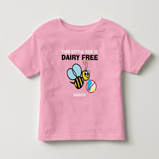 Gepersonaliseerde Dairy Free Bumble Bee Alert Shir Kinder Shirts (Voorkant)