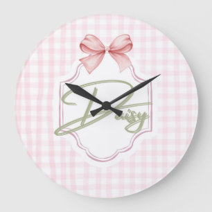 Gepersonaliseerde Daisy Baby Girl Nursery Bow & Gi Grote Klok
