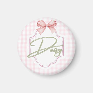 Gepersonaliseerde Daisy Baby Girl Nursery Bow & Gi Magneet